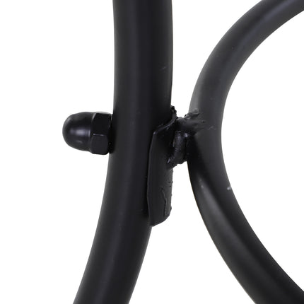 Black metal side table for patio, 45x45x50 cm