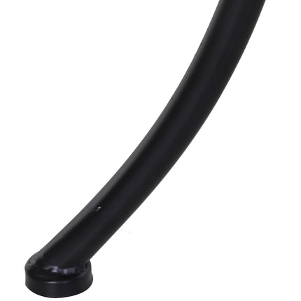 Black metal side table for patio, 45x45x50 cm