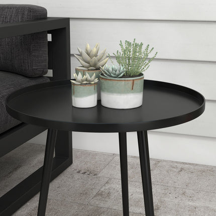 Garden table in black steel - 40 x 40 x 50 cm