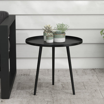 Garden table in black steel - 40 x 40 x 50 cm