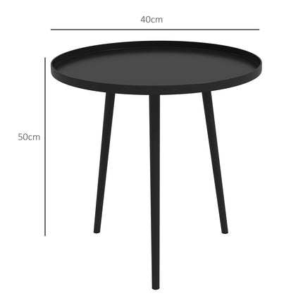 Garden table in black steel - 40 x 40 x 50 cm
