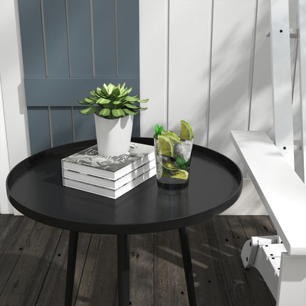 Garden table in black steel - 40 x 40 x 50 cm