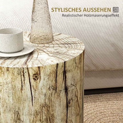 Runder Couchtisch aus Baumstamm, Naturholz, Ø37 x 43 cm