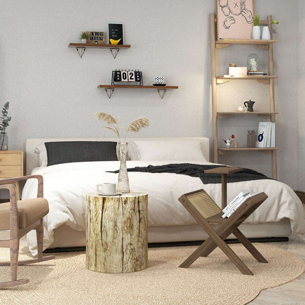 Runder Couchtisch aus Baumstamm, Naturholz, Ø37 x 43 cm