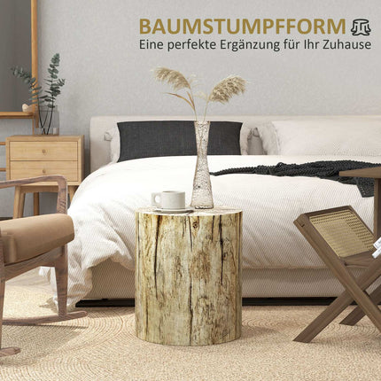 Runder Couchtisch aus Baumstamm, Naturholz, Ø37 x 43 cm