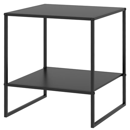 Schwarzer Beistelltisch mit Ablage – Stahlgestell 40x40x45 cm
