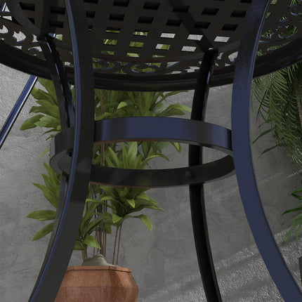Terrassentisch aus schwarzem Aluminium, 60x60x53 cm, 50 kg Tragkraft