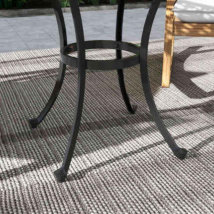 Terrassentisch aus schwarzem Aluminium, 60x60x53 cm, 50 kg Tragkraft
