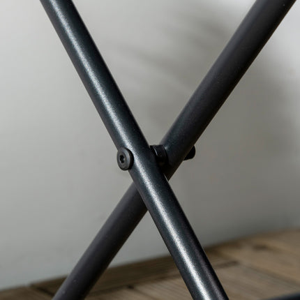 Folding side table in poly rattan - Black, 40 x 40 cm