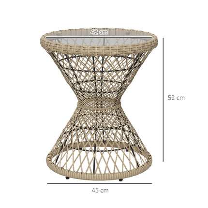 Rattan side table with UV protection, 45x45cm Boho Design