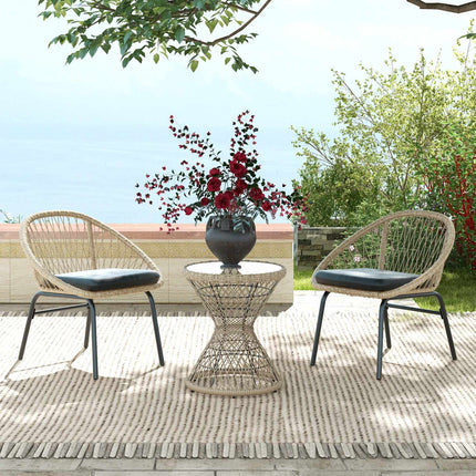 Rattan side table with UV protection, 45x45cm Boho Design