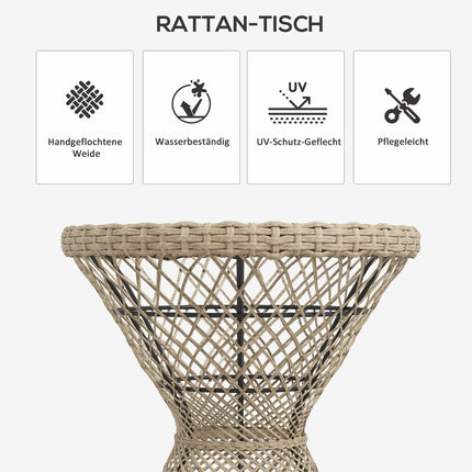 Rattan side table with UV protection, 45x45cm Boho Design