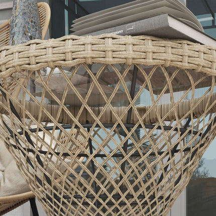 Rattan side table with UV protection, 45x45cm Boho Design