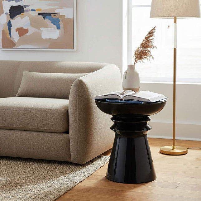Side Table & Stool, Chess-Piece Silhouette Design