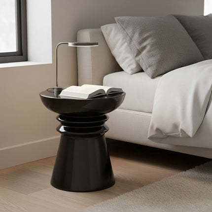 Side Table & Stool, Chess-Piece Silhouette Design