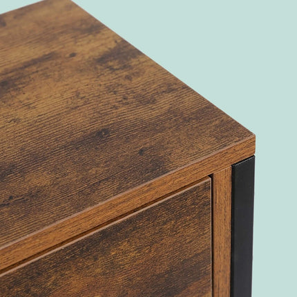 Beistelltisch mit Schublade und Ablage – Industrieller Holz-Effekt