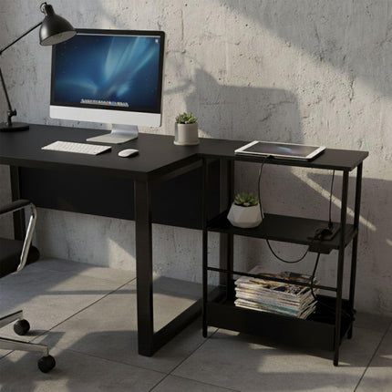Beistelltisch mit Ladestation, USB-Anschlüssen, Holzoptik