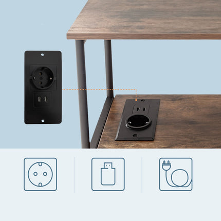 Side Table with USB Ports and Power Outlet