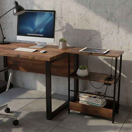 Side Table with USB Ports and Power Outlet