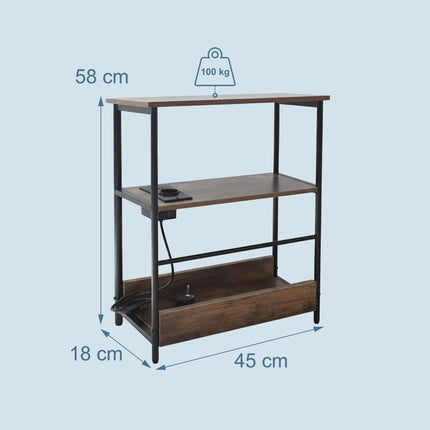 Side Table with USB Ports and Power Outlet