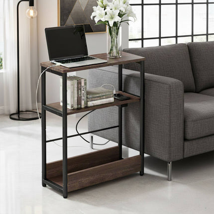 Side Table with USB Ports and Power Outlet
