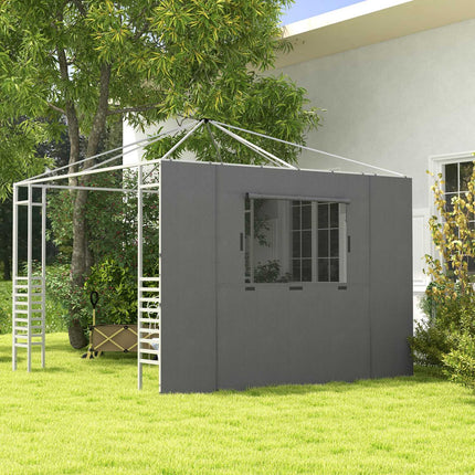 Pavillon-Seitenwände, Netzfenster, dunkelgrau, 2.95x2.95M
