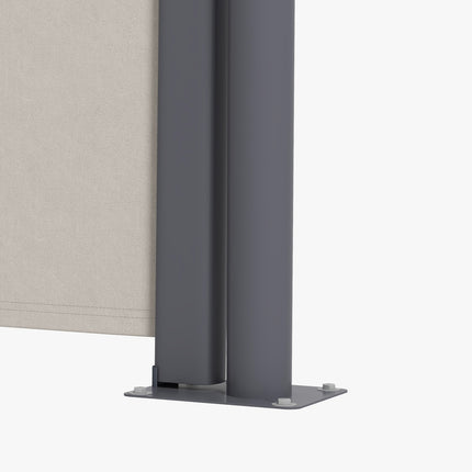 Zatahovací světle šedá zahradní markýza 300 x 100 cm, ochrana proti UV a větru