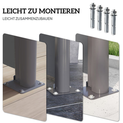 Dunkelgraue ausziehbare Seitenmarkise, 300x140cm Sichtschutz