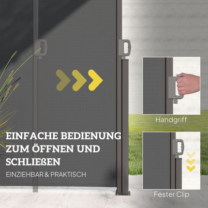 Ausziehbarer Seitenmarkise, dunkelgrau, 300x180 cm