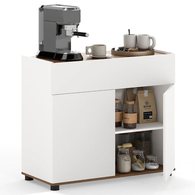 Sideboard Buffet Schrank mit Stauraum, Weiß, 2 Türen