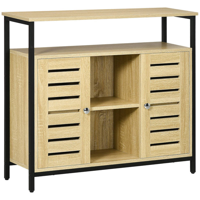 Sideboard, 2 Türen & Regalböden, Stahlrahmen