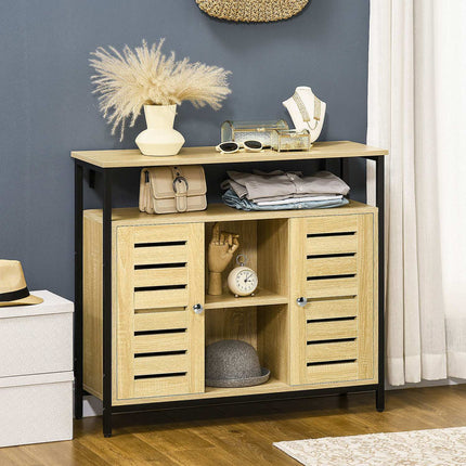 Sideboard, 2 Türen & Regalböden, Stahlrahmen