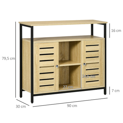 Sideboard, 2 Türen & Regalböden, Stahlrahmen