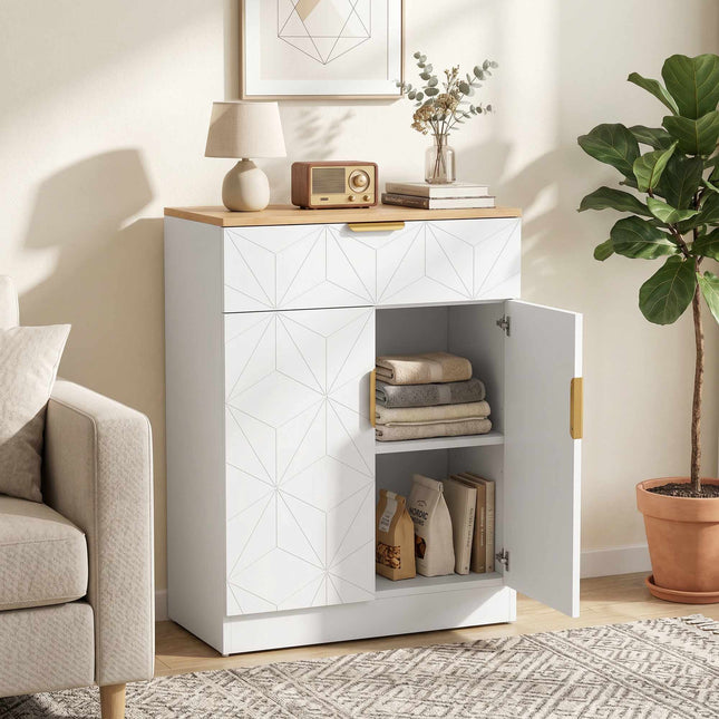 Sideboard mit Schublade, verstellbarem Einlegeboden, Weiß