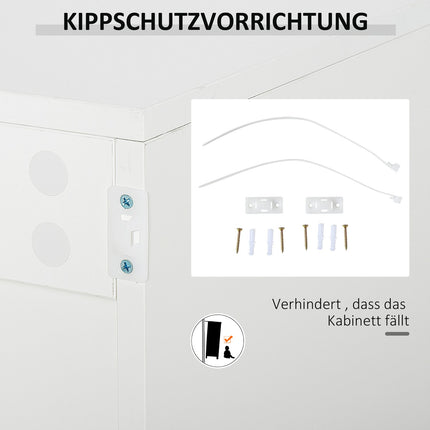 Weißes Sideboard mit 2 Schubladen und 3 Türen