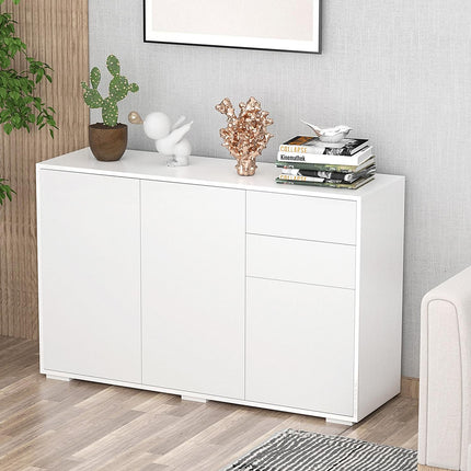 Weißes Sideboard mit 2 Schubladen und 3 Türen