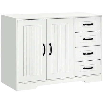 Weißes Sideboard – 4 Schubladen & verstellbarer Einlegeboden