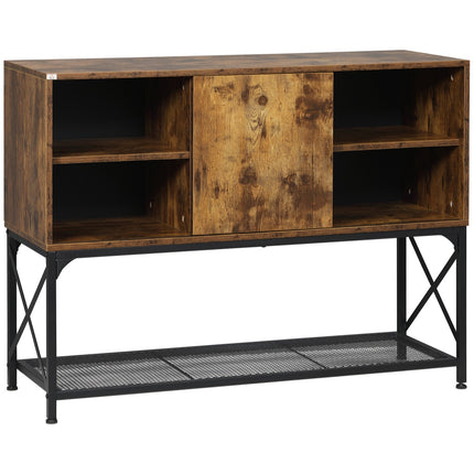 Rustikales braunes Sideboard, 6 Regale, Industriedesign