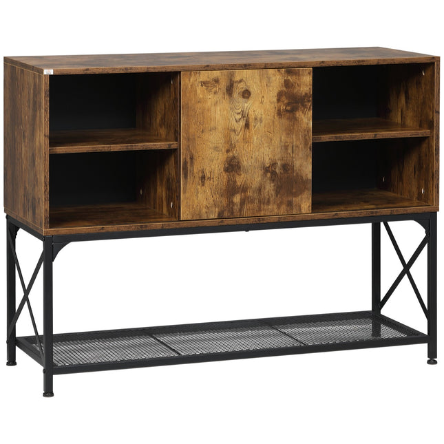 Rustikales braunes Sideboard, 6 Regale, Industriedesign