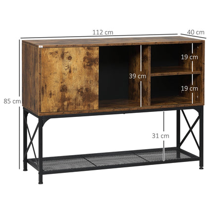 Rustikales braunes Sideboard, 6 Regale, Industriedesign