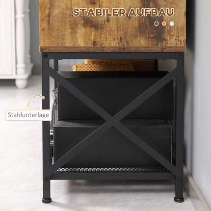 Rustikales braunes Sideboard, 6 Regale, Industriedesign