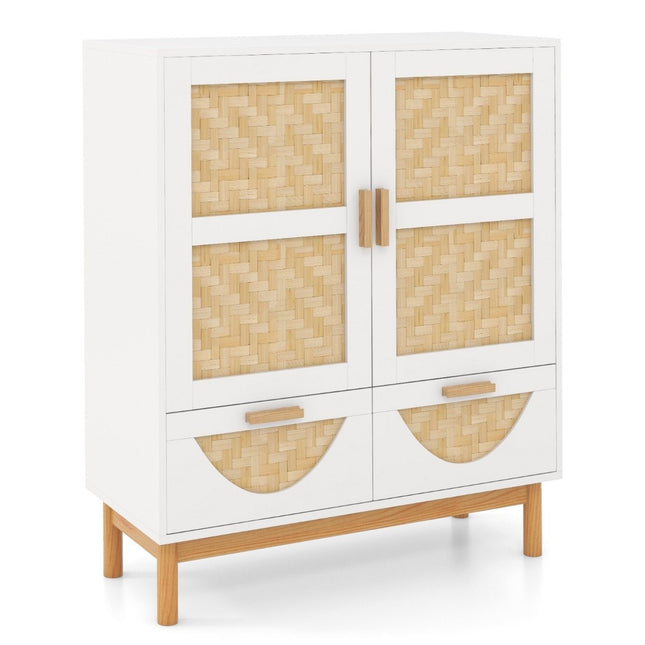 Sideboard Buffetschrank mit 2 Türen &amp; 2 Schubladen &amp; verstellbarem Regal Küchenschrank
