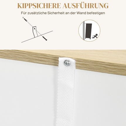 Buffet, meuble de cuisine avec tiroir, étagère réglable, meuble de rangement avec protection anti-basculement, meuble d'appoint pour cuisine, salle à manger, 105 x 30 x 81,5 cm blanc