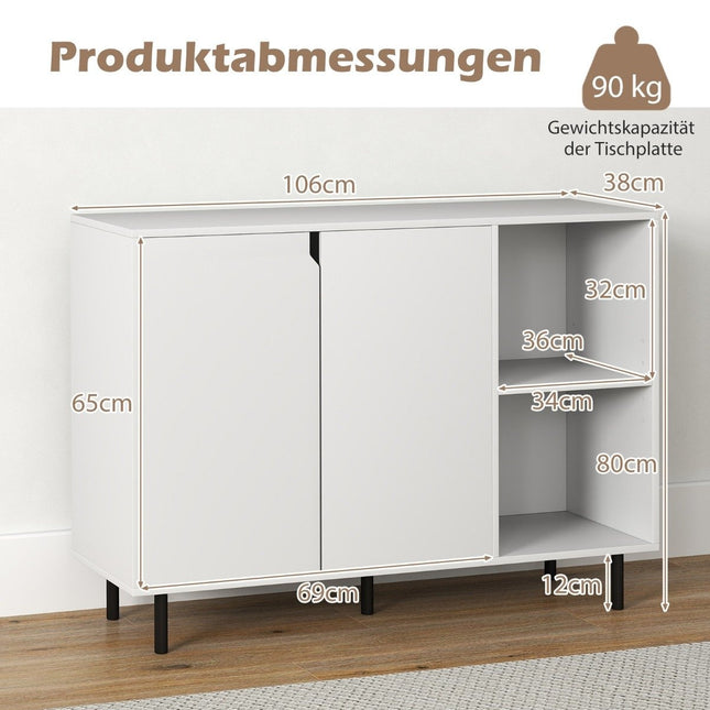 Sideboard mit 2 Türen &amp; verstellbaren Einlegeböden Moderner Küchenschrank Buffetschrank