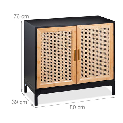 Sideboard with 2 doors in rattan