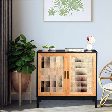Sideboard with 2 doors in rattan