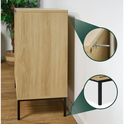 Komoda se 2 ratanovými dvířky