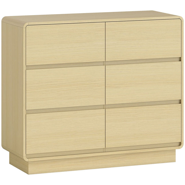 Sideboard mit 6 Schubladen, 100 cm, Naturholz-Finish