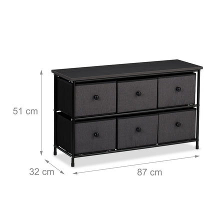 Sideboard with 6 Drawers – Metal Frame, Fabric Storage