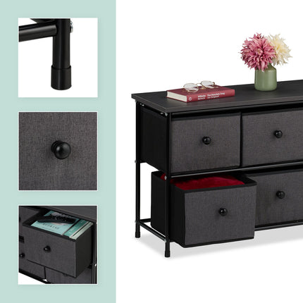 Sideboard with 6 Drawers – Metal Frame, Fabric Storage